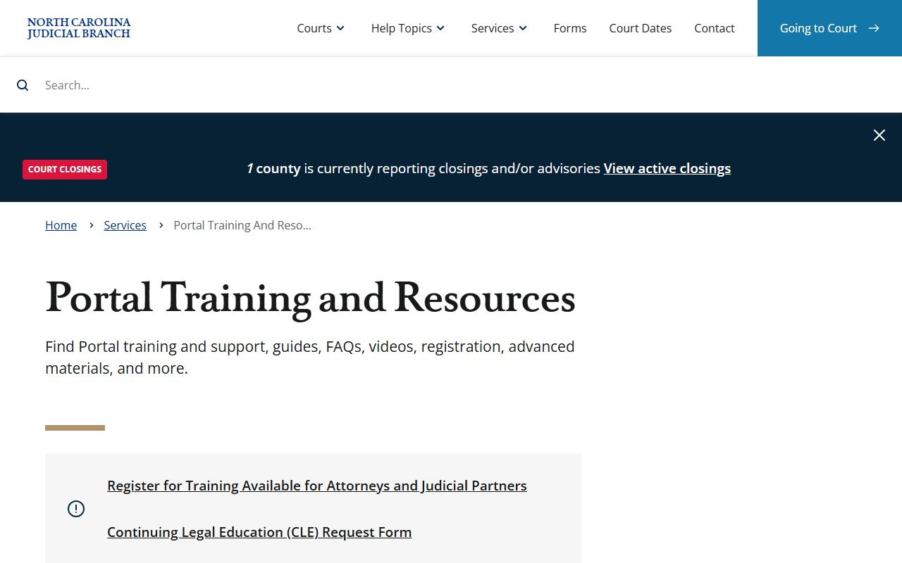 Durham County court records eCourts Portal Smart Search training