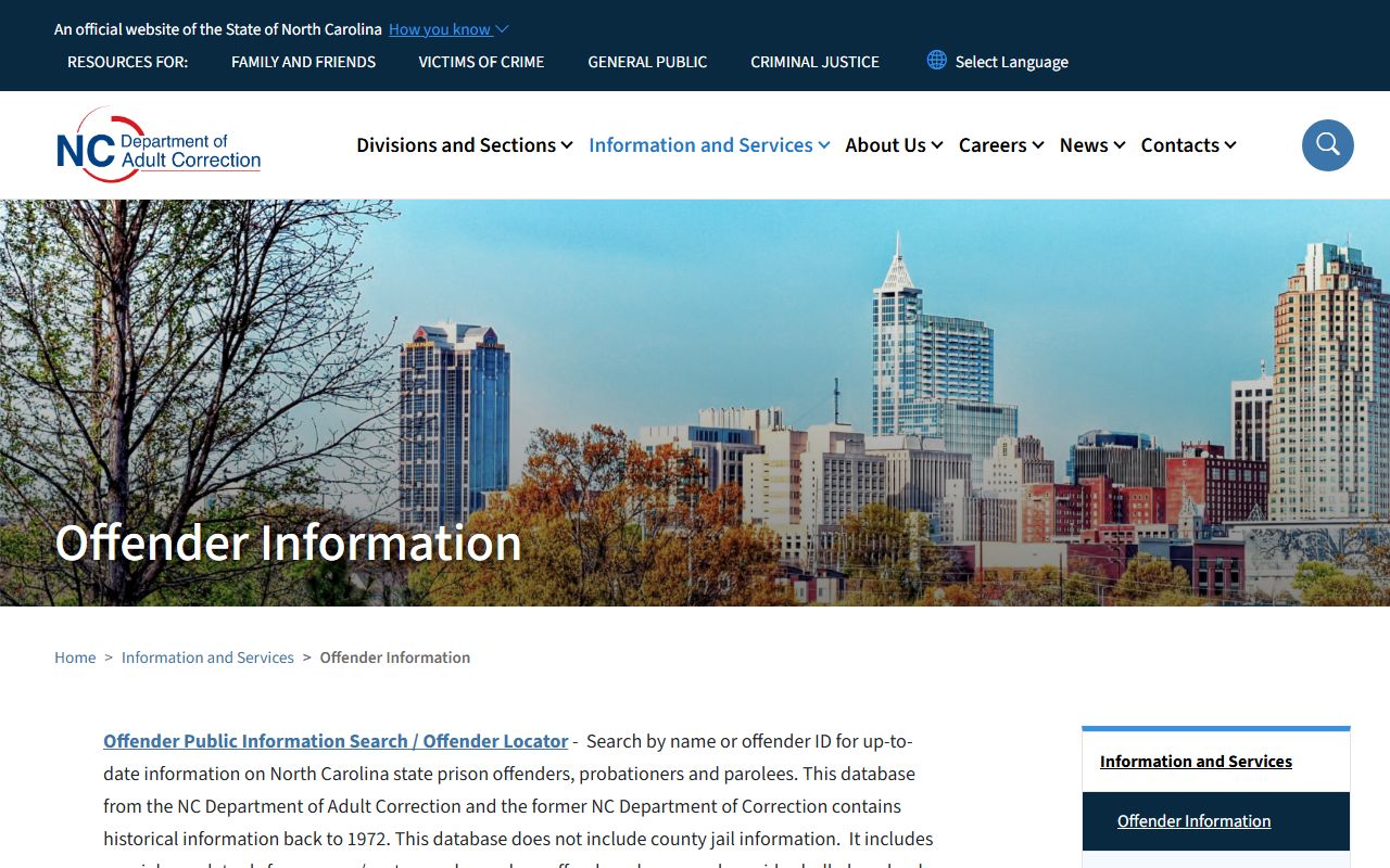 Durham County criminal records North Carolina DAC offender search