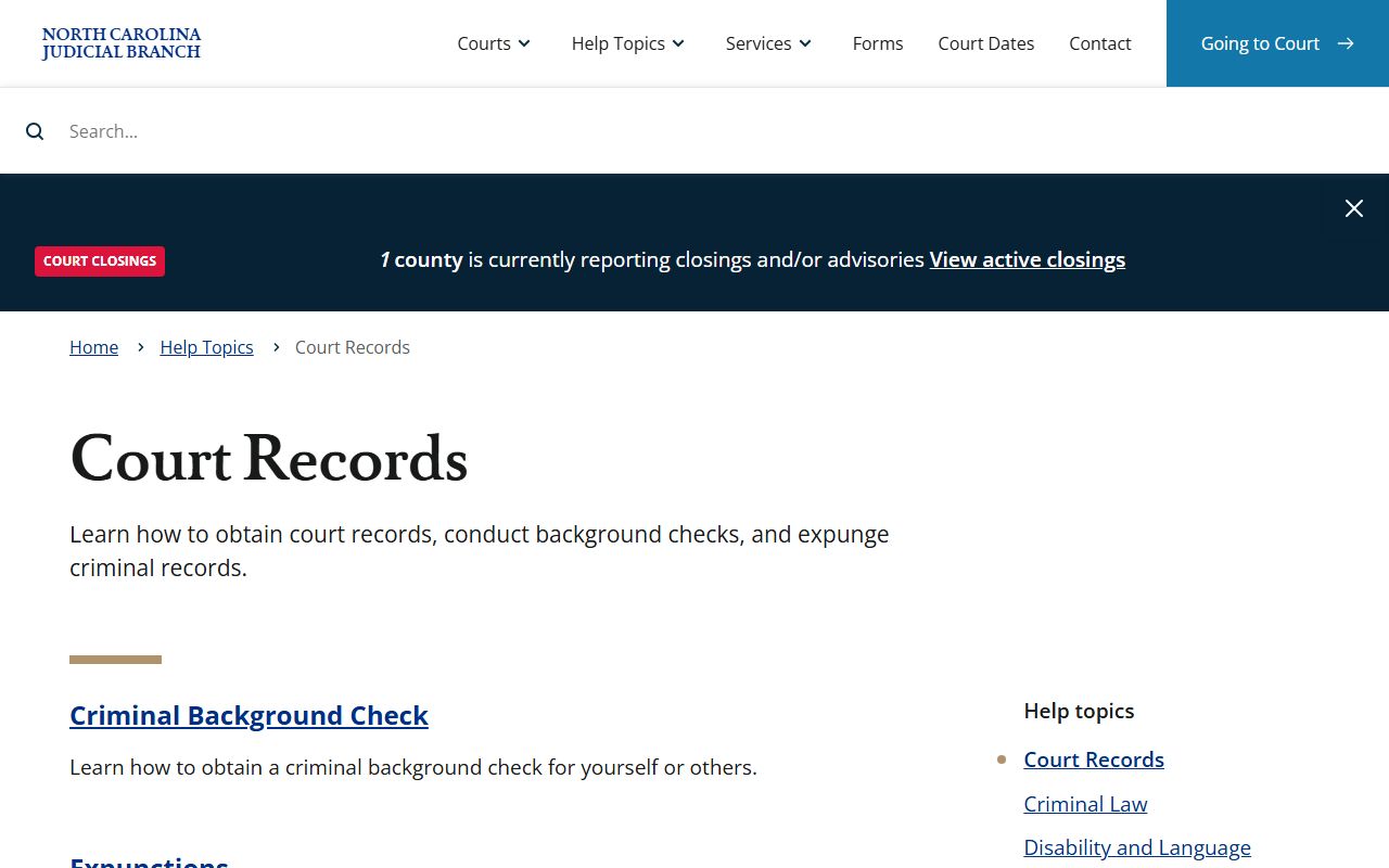 Durham County court records Judicial Branch help topic