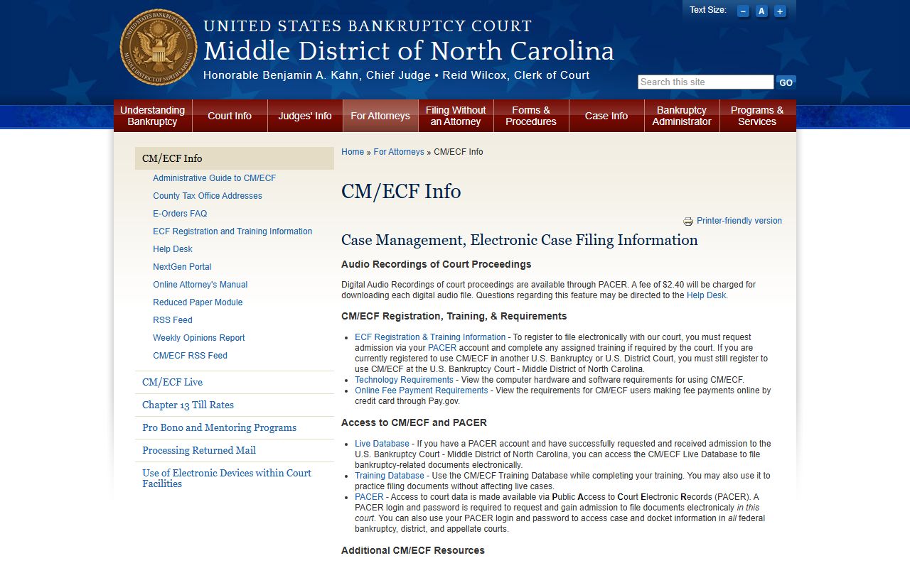 Durham County warrant records US Bankruptcy Court Middle District CM/ECF information